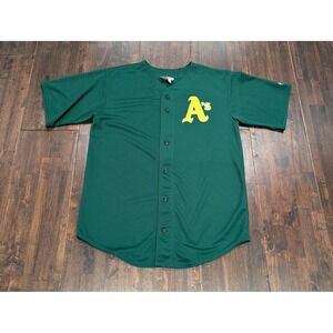 Vintage Oakland A's Athletics Jersey‎ Mens Medium Green MLB Baseball Teamwork 21
